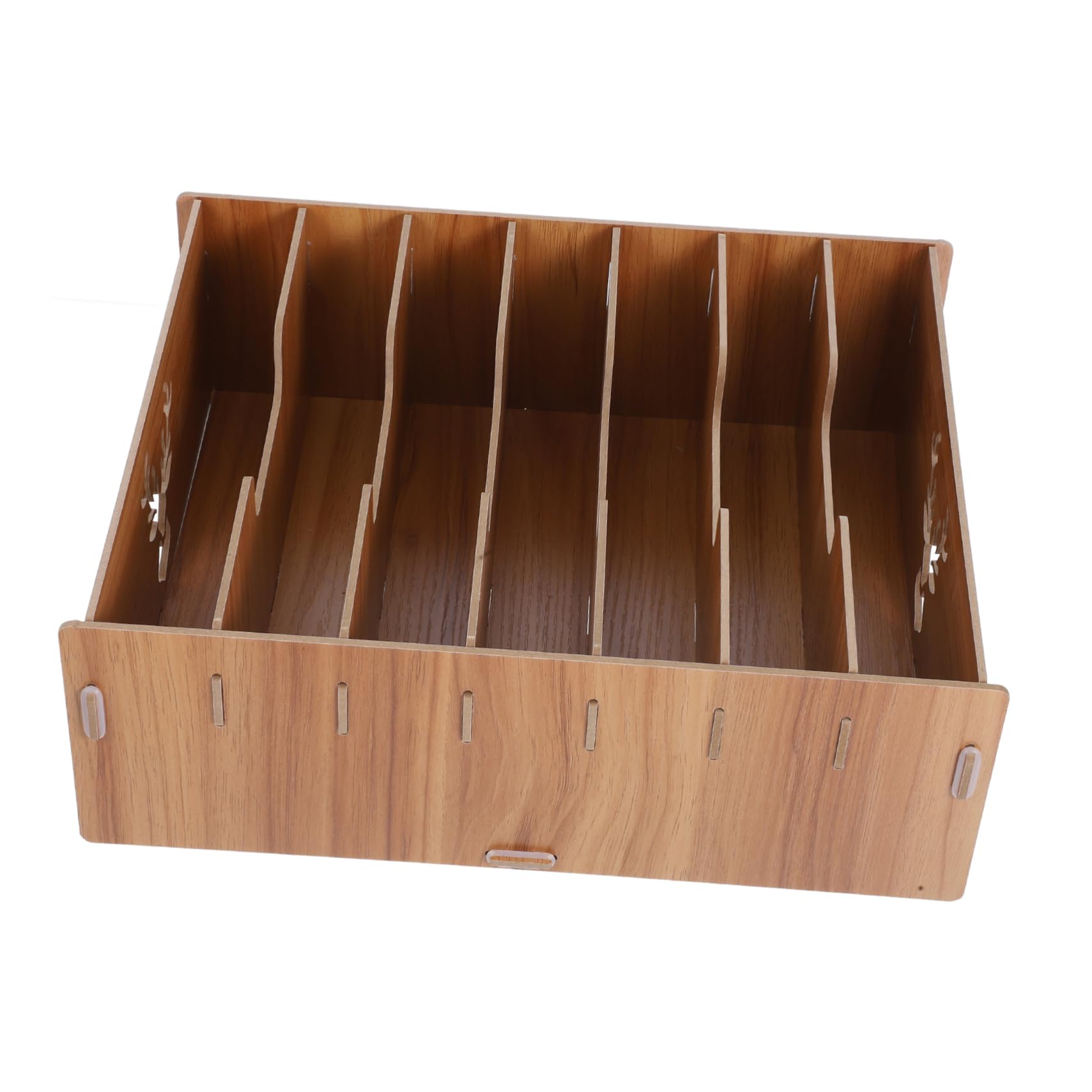 Organizzatore da Scrivania in Legno Marrone per Ufficio Scaffale Porta Documenti Multifunzionale Facile da Montare per Desktop e Archiviazione File