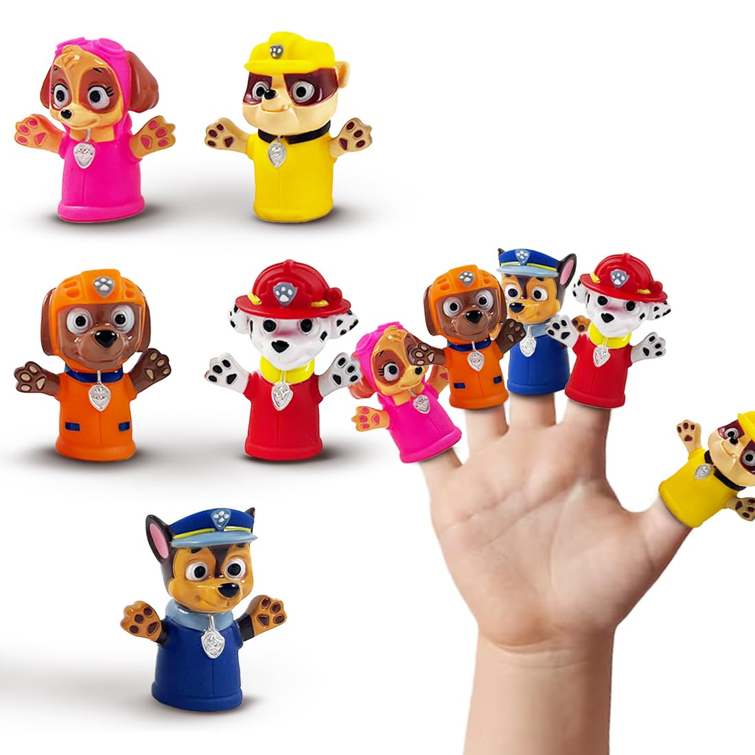 Wembley 5 Pcs Paw Patrol Finger Puppet Toy for Kids Mini Rubber Figures Toy Boys Girls Party Favors, Shows Playtime, Schools, Return Gifts, Role Play Toys