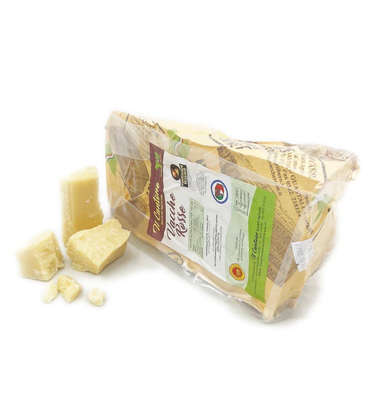Ganzer Käselaib 900 g - Parmigiano Reggiano - VACCHE ROSSE - Tuquam - Il Cantone - 24 Monate gereift - Direkt aus Italien