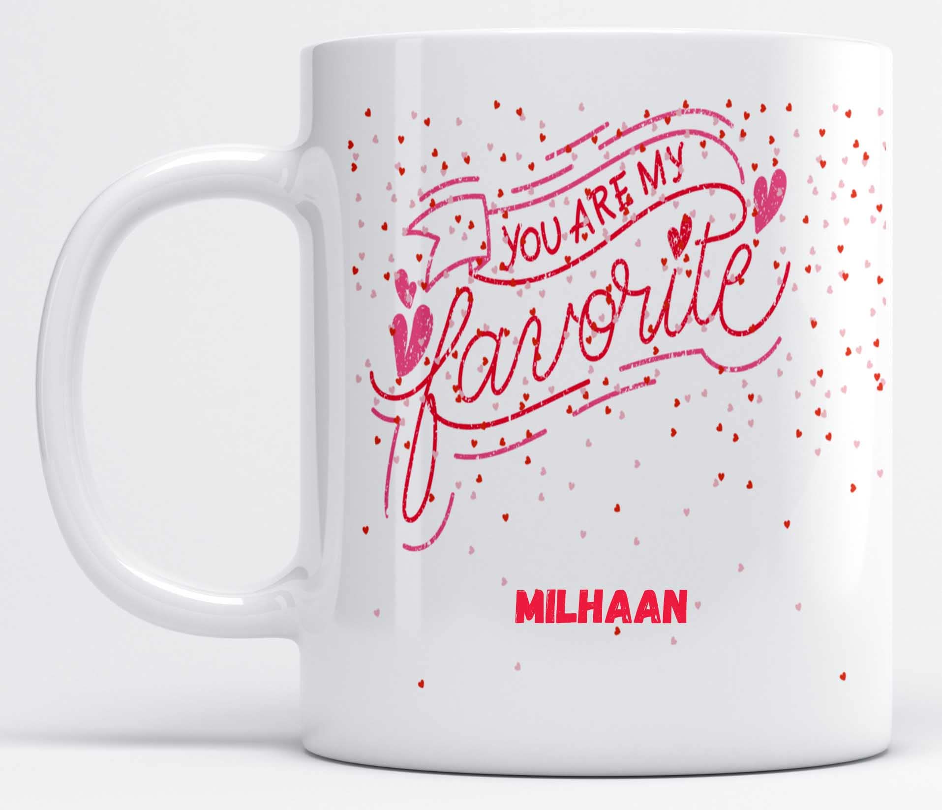 LOROFY You are My Favourite Name Milhaan Printed White Ceramic Coffee Mug (350ML)