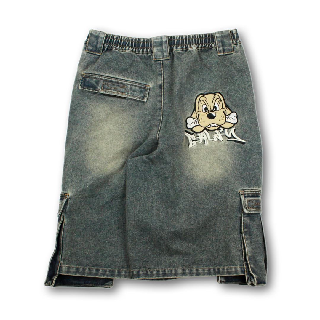GALFY/ガルフィー パンチラ インディゴ デニムパンツ ユーズド加工 