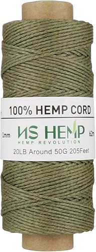 Miniatura 4 de NS HEMP Cuerda de cáñamo 100% para manualidades, cuerda de macramé de 205 pies de 0.039 in, para jardinería, manualidades, arte (011 naranja)