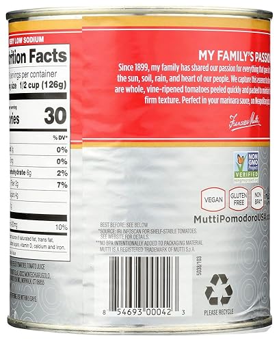 Miniatura 2 de Mutti Tomates pelados enteros (Pelati), 28 onzas, paquete de 12, marca de tomates #1 de Italia, sabor fresco para cocinar, tomates enlatados, aptos