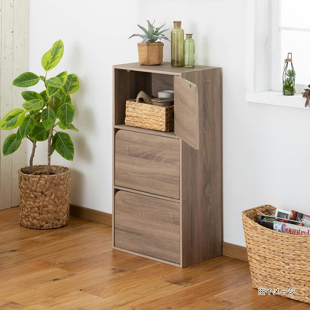 Amazon｜カインズ(CAINZ) ドア付き収納ボックス SH44 ナチュラル 44cm