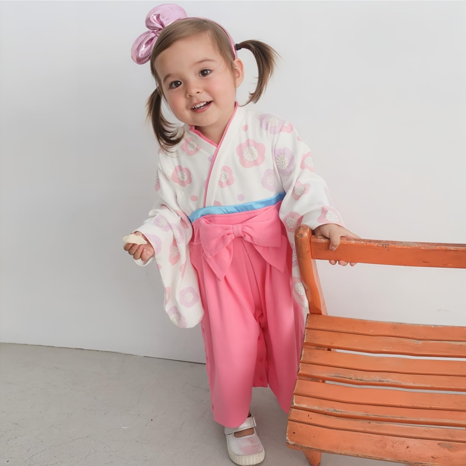 Barboteuse Bimono Pour Bébé Onesie Anime Toddler Kimono en Coton Pour Enfants Combinaison Cosplay Pour Bébés Filles et Garçons,avec 2 Paires de Chaussettes