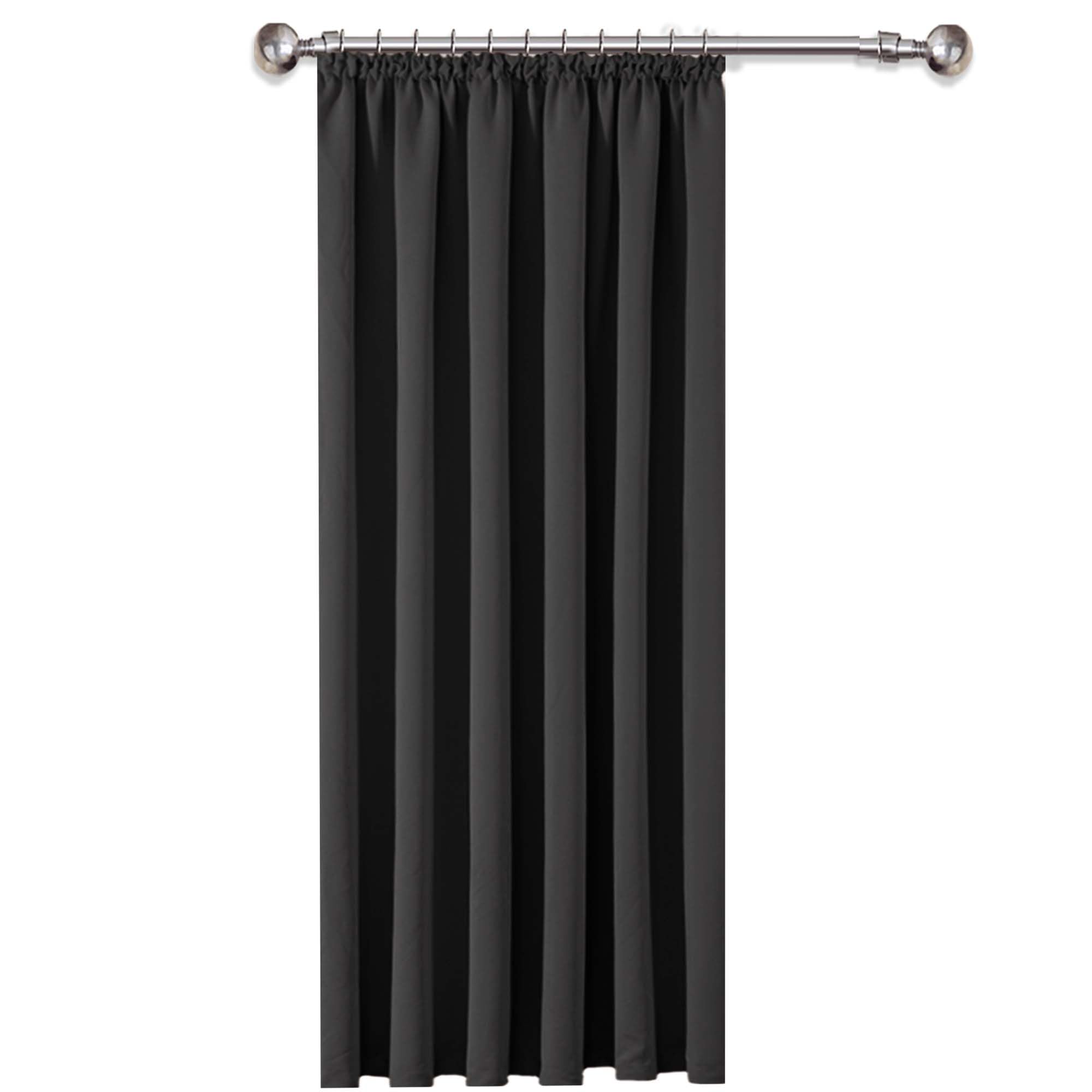 Ameha Grey Blackout Curtains Pencil Pleat Curtains For Living Room 66X84 Inch Thermal Insulated Super Soft Door Curtain 1 Panel With Tieback