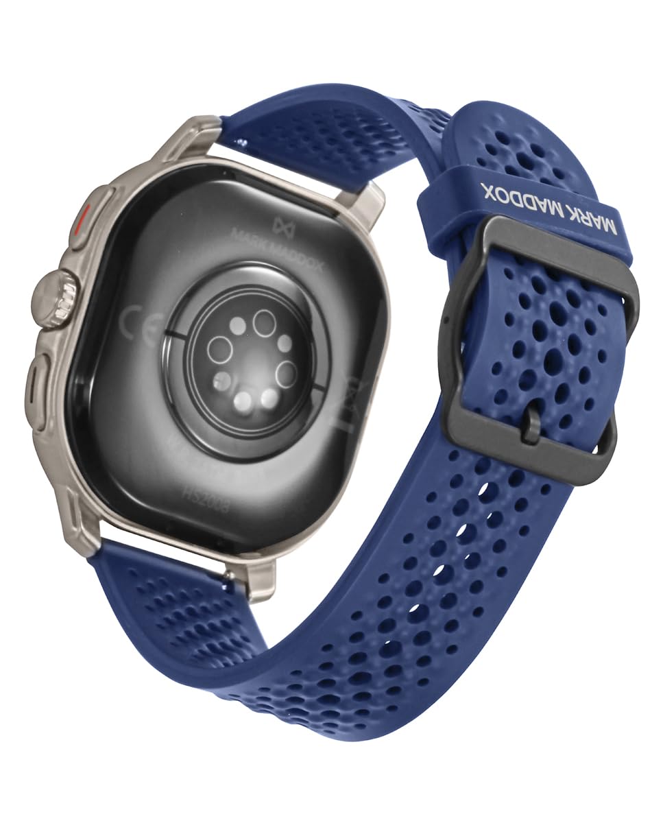 Mark Maddox Smart HS2008-10 – Smartwatch Unisex Azul y Plateado, Correa de Goma Transpirable, GPS en App, Llamadas Desde el Reloj, Control de Estrés y Ritmo Cardíaco, Colección Smart Now