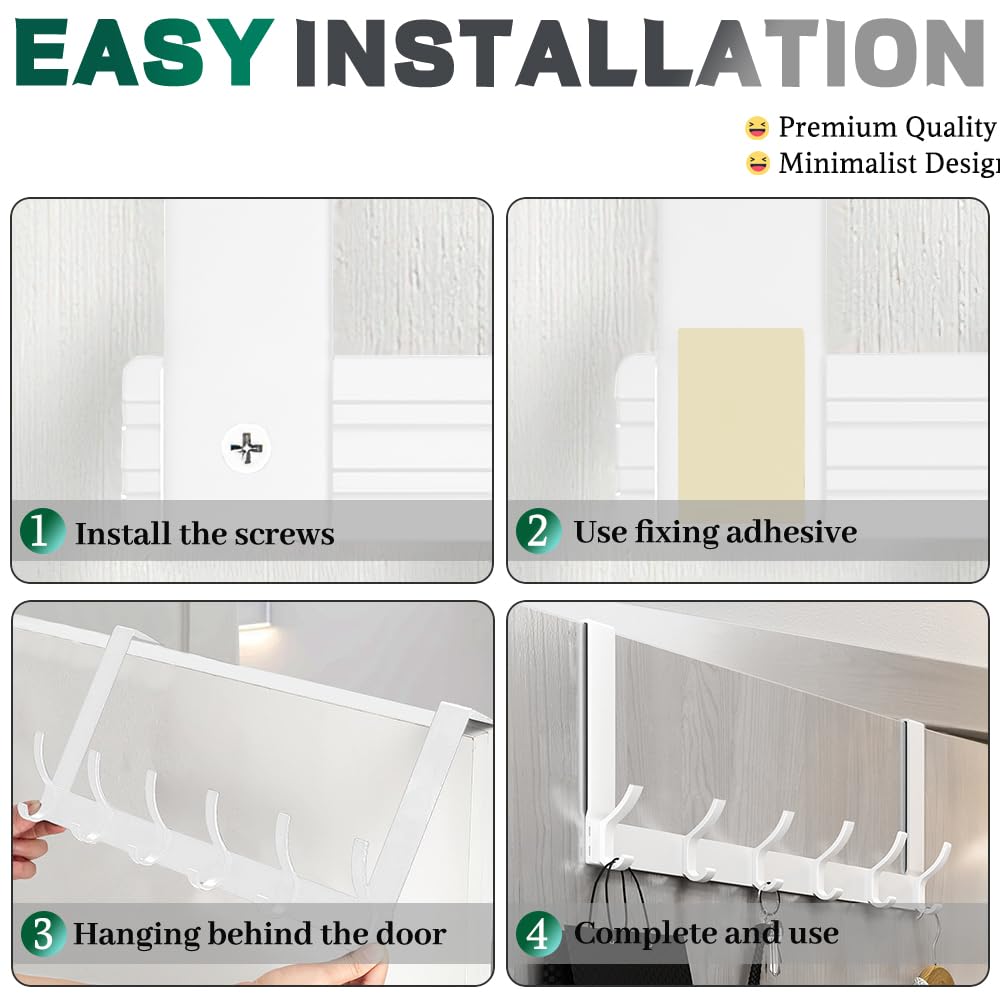 MIVITOOM Over Door Hanger with 6 Hooks - Image 4