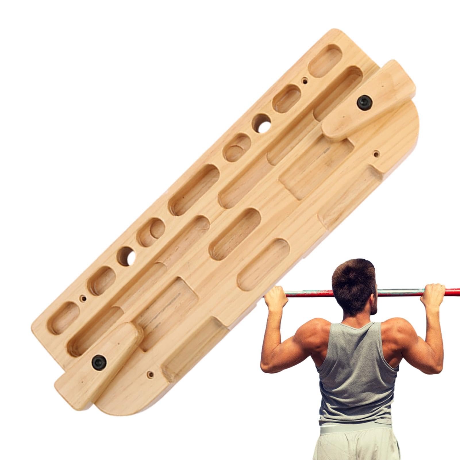 Rock Climbing Hangboard - Indoor Training Board, Durble Wooden Grip Trainer | Adjustable Difficulty Levels, Portable Climbing Training Equipment for Strength Building Training Finger, Grip Pull Up