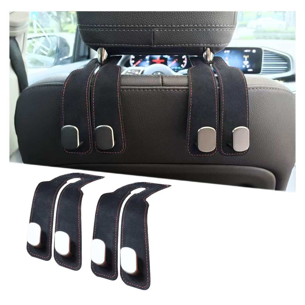QAZXDR Headrest Hook Car Organizer - Reliable Car Purse Hooks, Universal, Hanging Bags, Space-Saving, Ideal for Commute and Travel (Black-2Pack)
