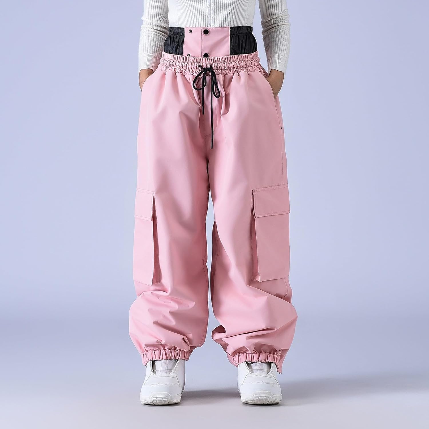 Ski Pant for Women Men Waterproof Windproof Snowboarding Snow Pants Winter Warm Insulated Loose Cargo Snowpant with Pockets