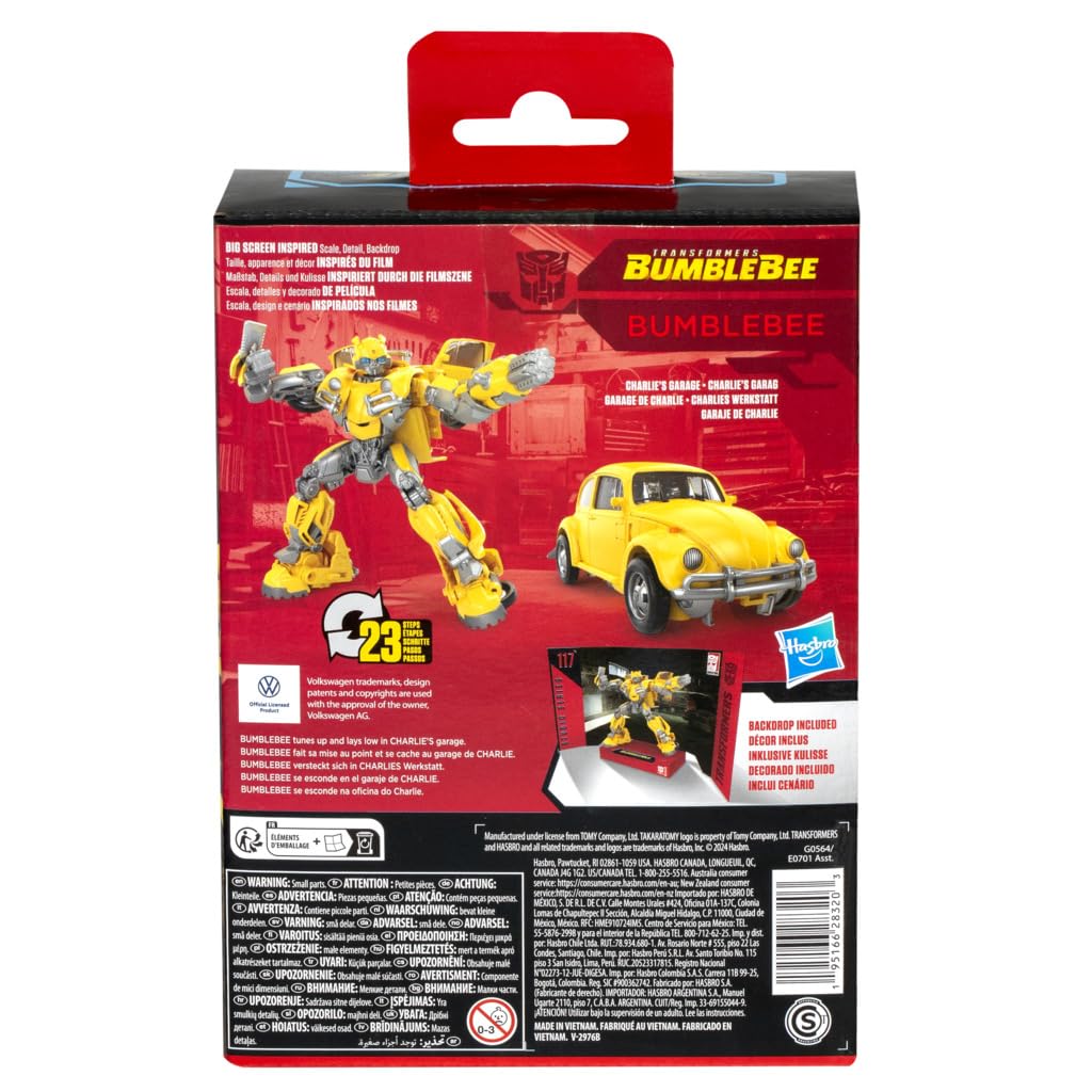 Transformers Studio Series 117 Deluxe Class, action figure convertibile da 11 cm di Bumblebee ispirata al film "Transformers: Bumblebee", dagli 8 anni in su