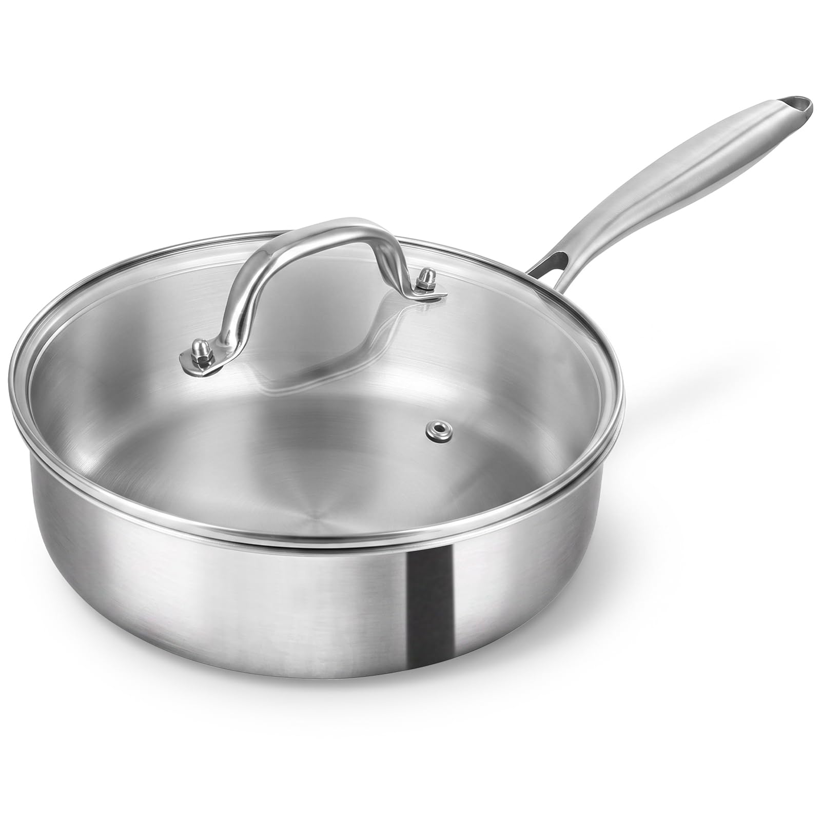 Idymere Stainless Steel Saute Pan with Lid -1 Idymere Stainless Steel Saute Pan with Lid -1