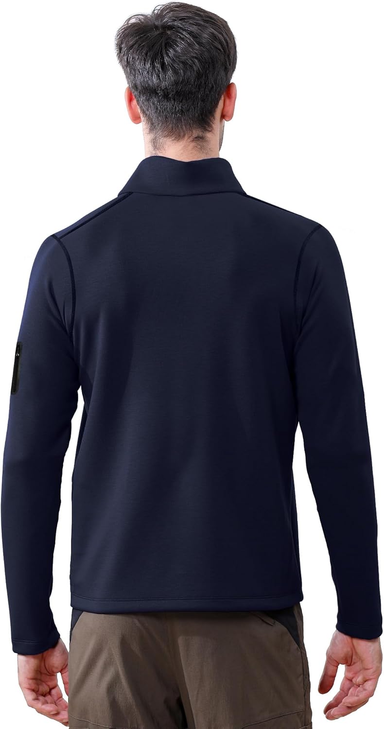 Men's Long Sleeve Running Shirts 1/4 Zip Pullover Mens Moisture Wicking Quick Dry Athletic Workout Shirts Gym Golf - Image 3
