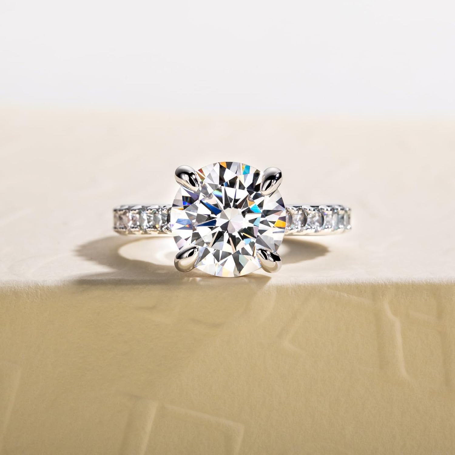 3CT-6CT Cubic Zirconia Round Cut/Oval Cut/Cushion Cut Engagement Rings 5A Grade Simulated Diamond CZ Wedding Promise Anniversary Rings for Women - Image 2