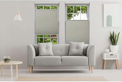 Miniatura 5 de Linen Avenue Persiana opaca celular inalámbrica de arriba hacia arriba de abajo 57 12 pulgadas de ancho x 48 pulgadas de alto, gris oscuro (llega 14