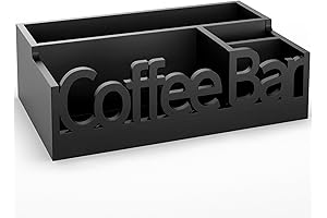 Mini Corner Coffee Bar - Wood Countertop Organizer
