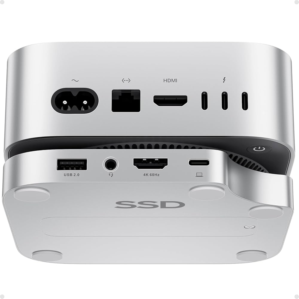 PULWTOP Mac mini M4 Dock with 4TB SSD Enclosure (SSD Not Included