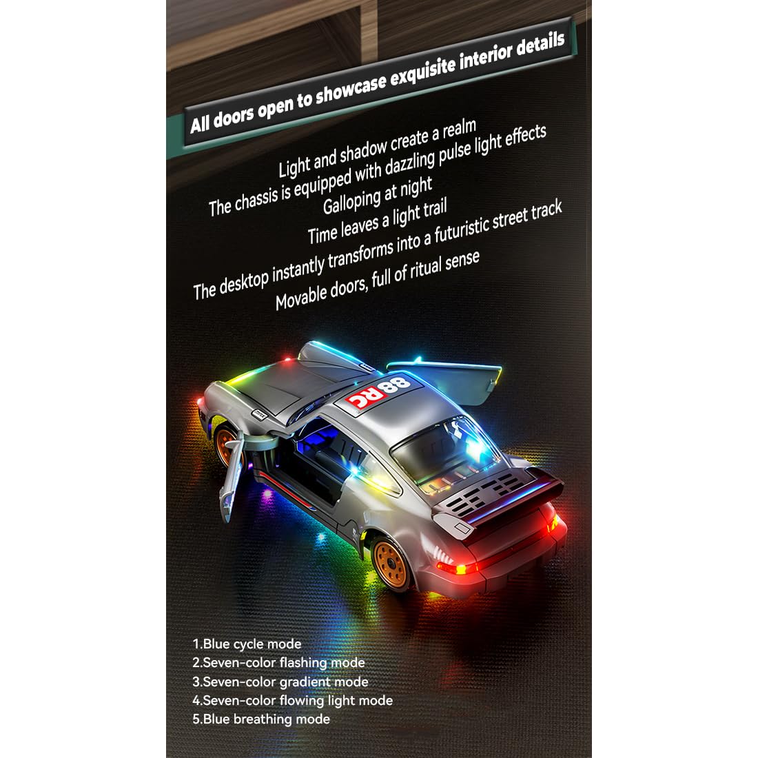 1/43 Drift RC Auto Mini, 2,4 G, w pełni proporcjonalny 4WD Drift RC Racing Car samochód sportowy z otwieranymi drzwiami, 18 km/h, stop metalu, samochód wyścigowy RTR