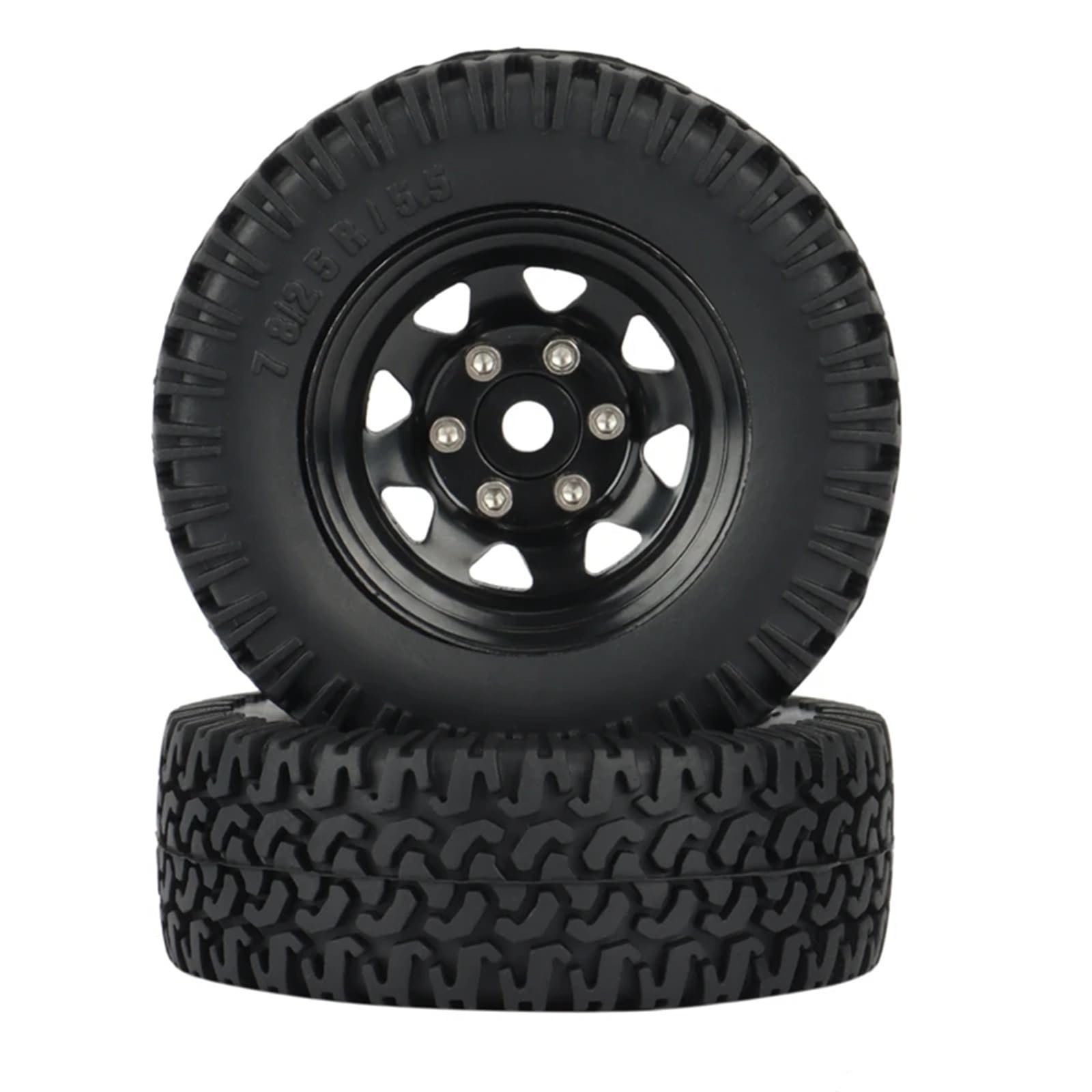 RC Pneus Jante Compatible avec Axial pour Jr 90069 D90 TF2 pour Tamiya CC01 LC70 pour MST 4 Pièces 1.55 Jeu De Pneus De Jante De Roue À Billes en Métal 1/10 RC Voiture sur Chenilles(Color2)