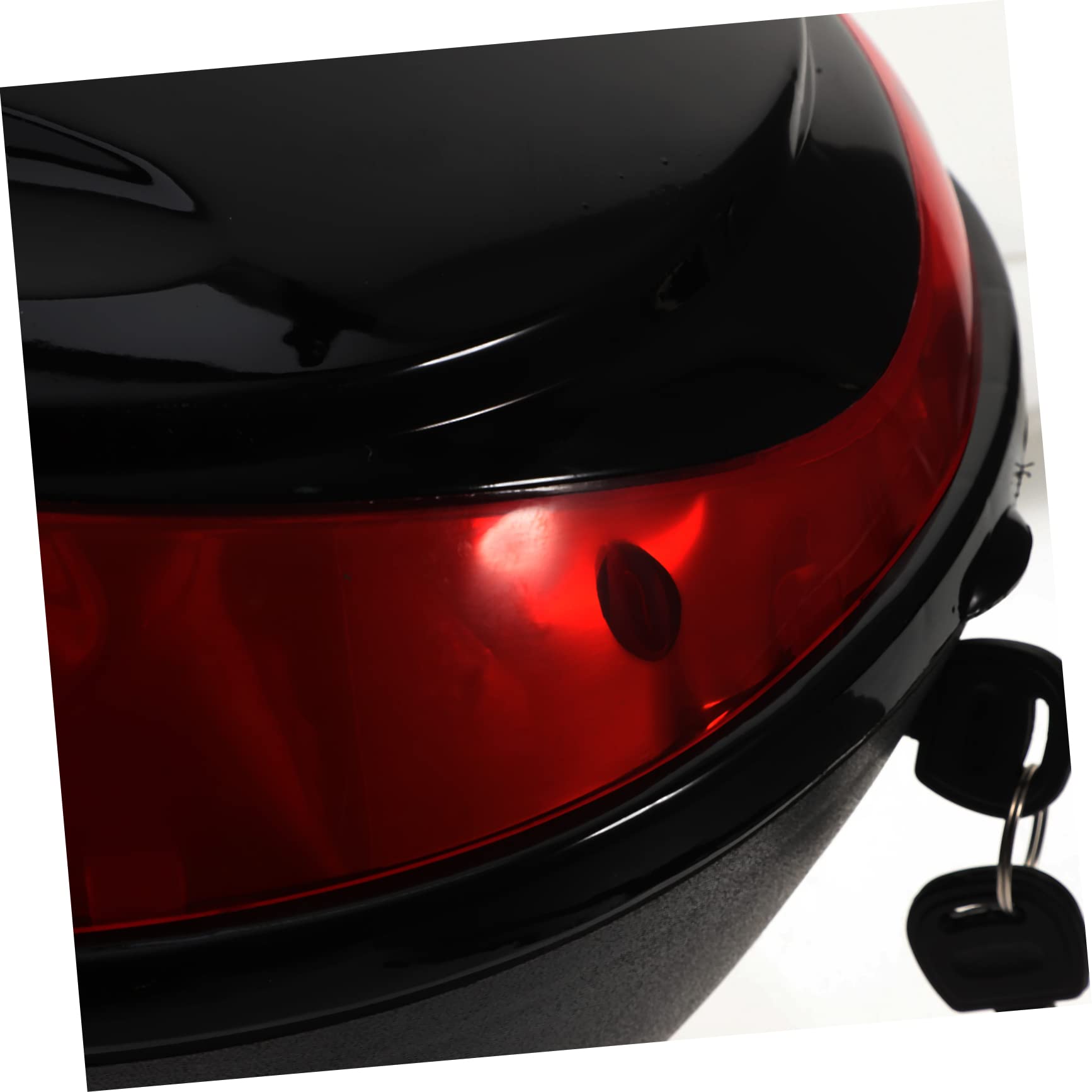 Mallette de rangement arrière de moto noire pour scooters et cyclomoteurs, facile à installer, boucle de verrouillage sécurisée, coffre arrière durable pour accessoires de moto capacité