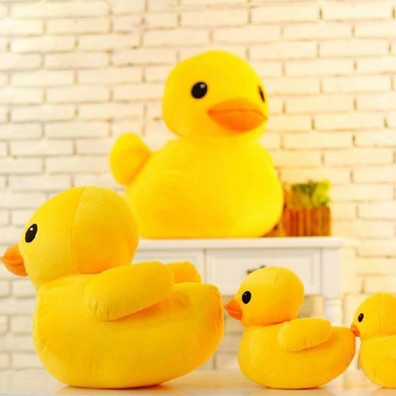 Kuscheltier Ente Plüschtier 20/30/50/70 cm, Gelbe Ente Stofftier, Wolkenweiches Kawaii Plüschkissen Schmusetier, Deko Kissen Schlaf-Begleiter für Kinder Erwachsene (A,70cm)