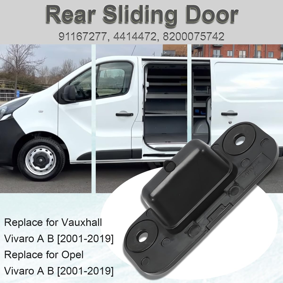 ZAMDOE Localisateur de Porte coulissante latérale de Voiture pour Vauxhall Vivaro A B [2001-2019] pour Renault Trafic Mk2 Mk3 Kangoo 2 pour Nissan Primastar pour Fiat Talento 4414472 8200075742