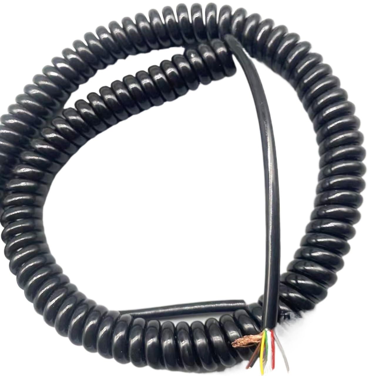 Cable de alimentación en espiral Flex Curly Spring Cable extensible de 10 núcleos, diámetro exterior cuadrado de 0,3 mm, cable espiral blindado de 10 mm.(Stretch 3 meters)