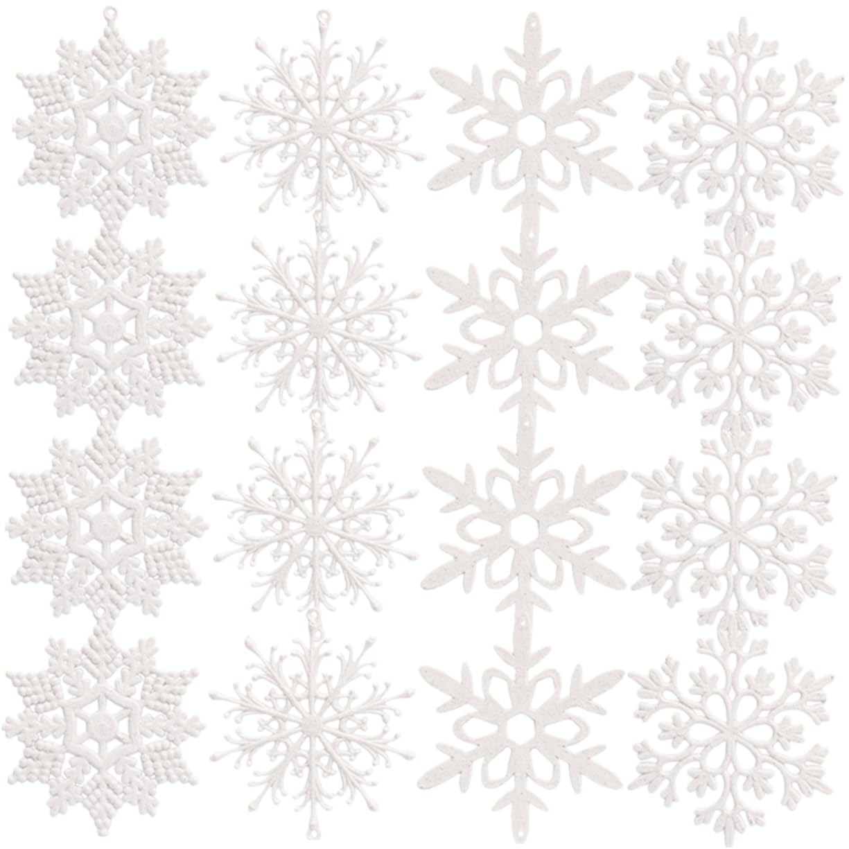 40pcs Christmas Tree Pendant Christmas Decorations Ornaments Christmas Hanging Decorations Holiday Ornaments Xmas Snowflakes for Tree Decor Snowflake Cutout White Non-Woven Fabric