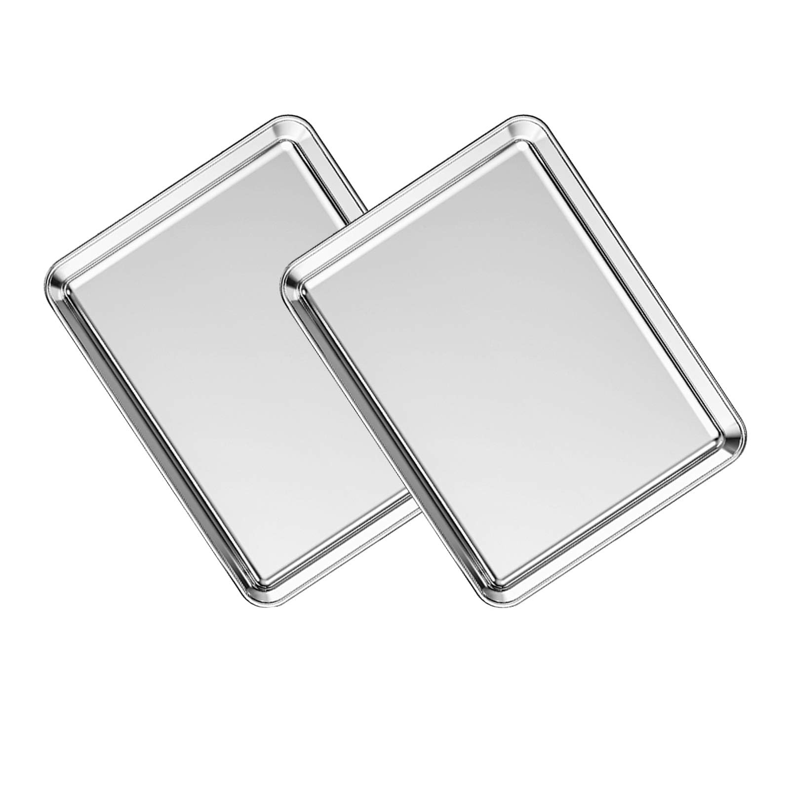 NaplionBaking Sheets Set, Stainless Steel Baking Tray for Oven, Baking Sheet & Grates, Cookie Pan Organizer Rack Nonstick Heavy Duty Kitchen Bakeware 2 Packs