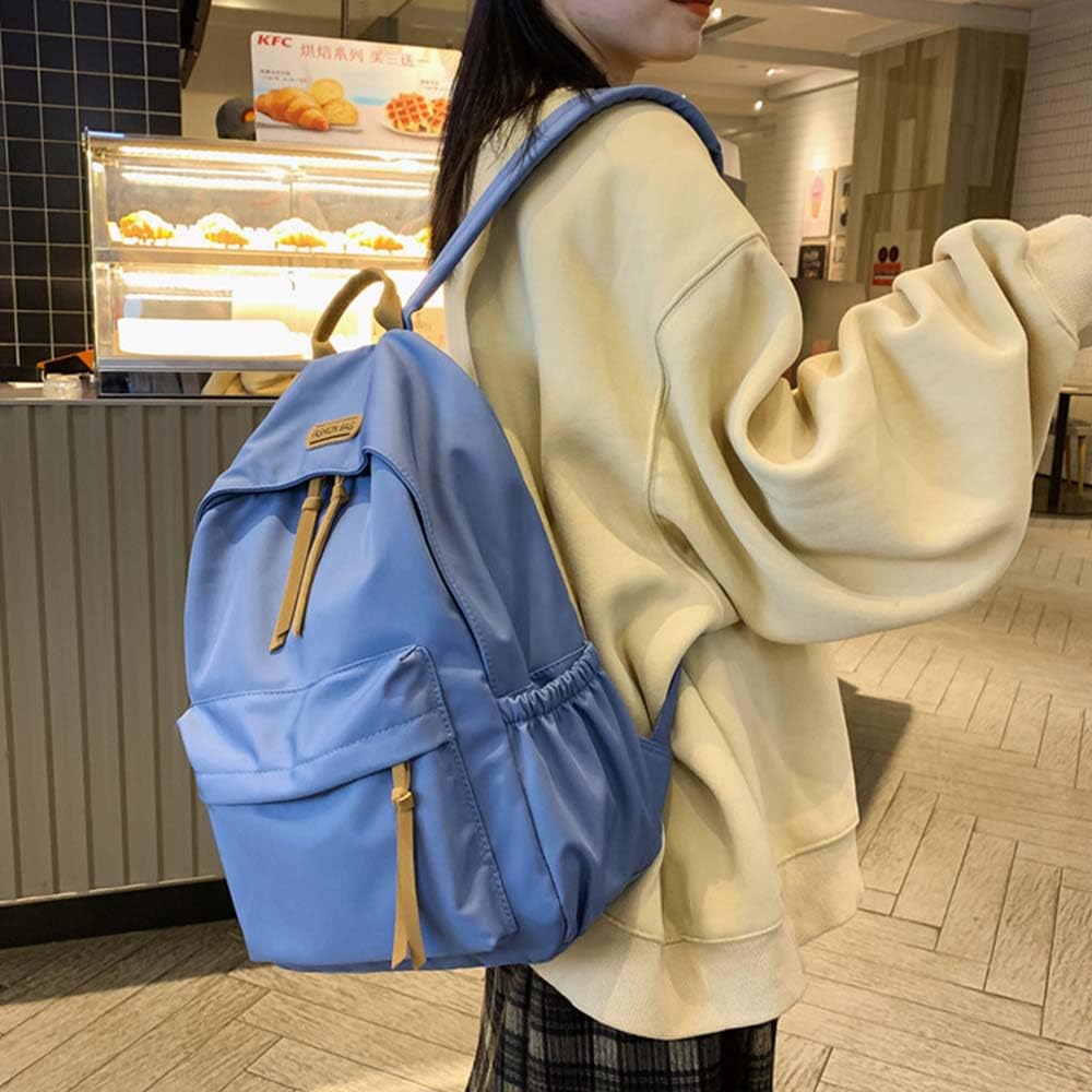 Stevige kleur school rugzak, Waterdichte reizen Casual Daypack rugzak middelbare middelbare school tassen boekentas voor tiener meisjes jongens (paars