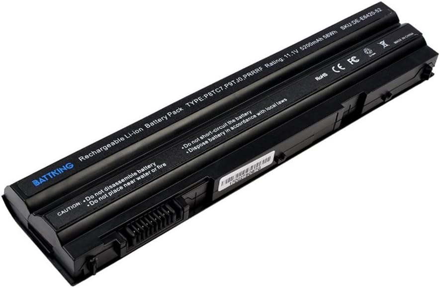 BATTKING T54FJ E6420 Battery, Replacement for Dell Latitude E6430 E6520 E6530 E6420 E5420 E5520 E5430 E5530 PRRRF T54F3 M5Y0X 312-1165 PRV1Y(11V 5200mAh 6Cells)