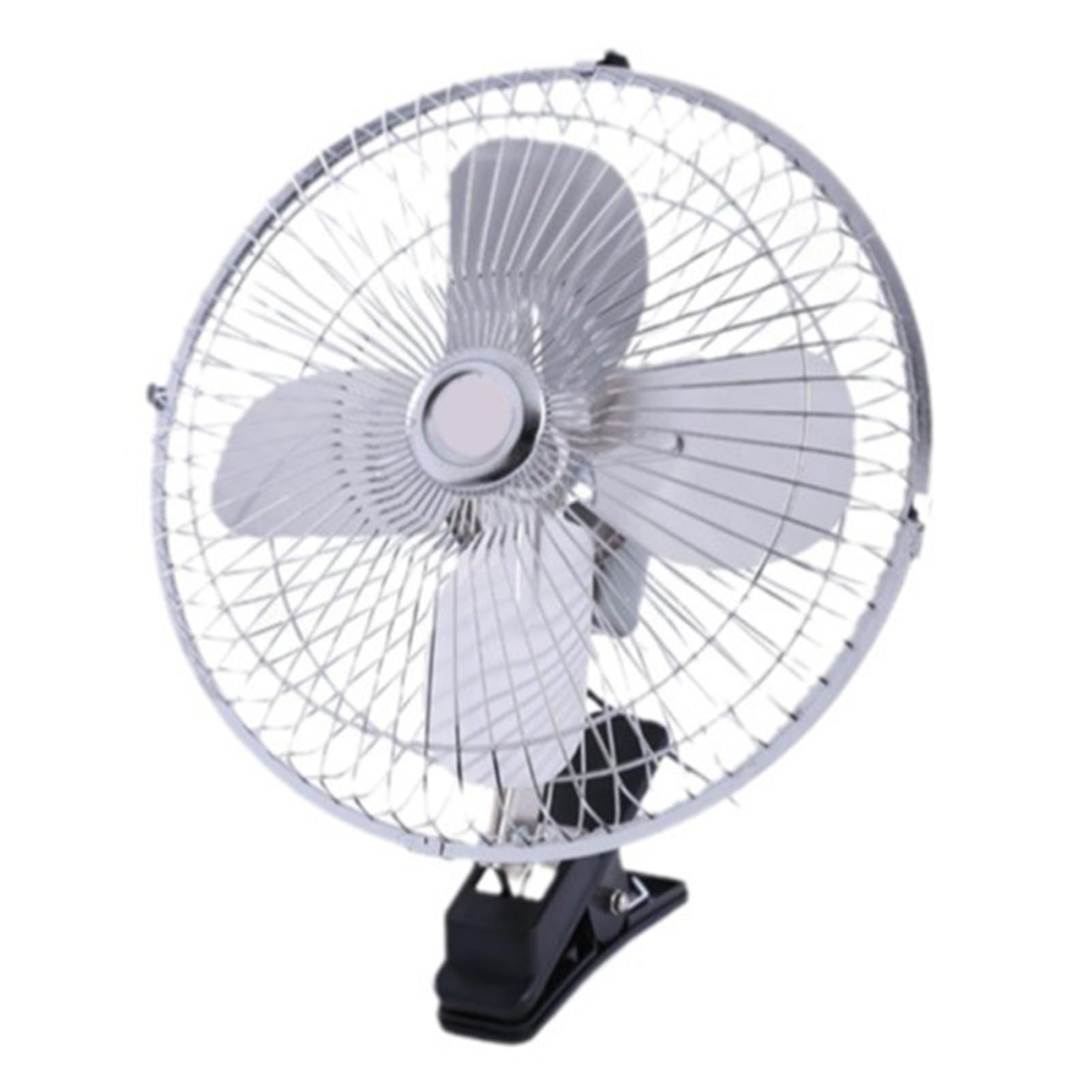Ventilador de Coche de 10 Pulgadas, 12 V, 4 aspas, rotación automática, Ventilador de refrigeración con Clip y Enchufe para Encendedor de Cigarrillos para Coche, Minivan, SUV (12V)