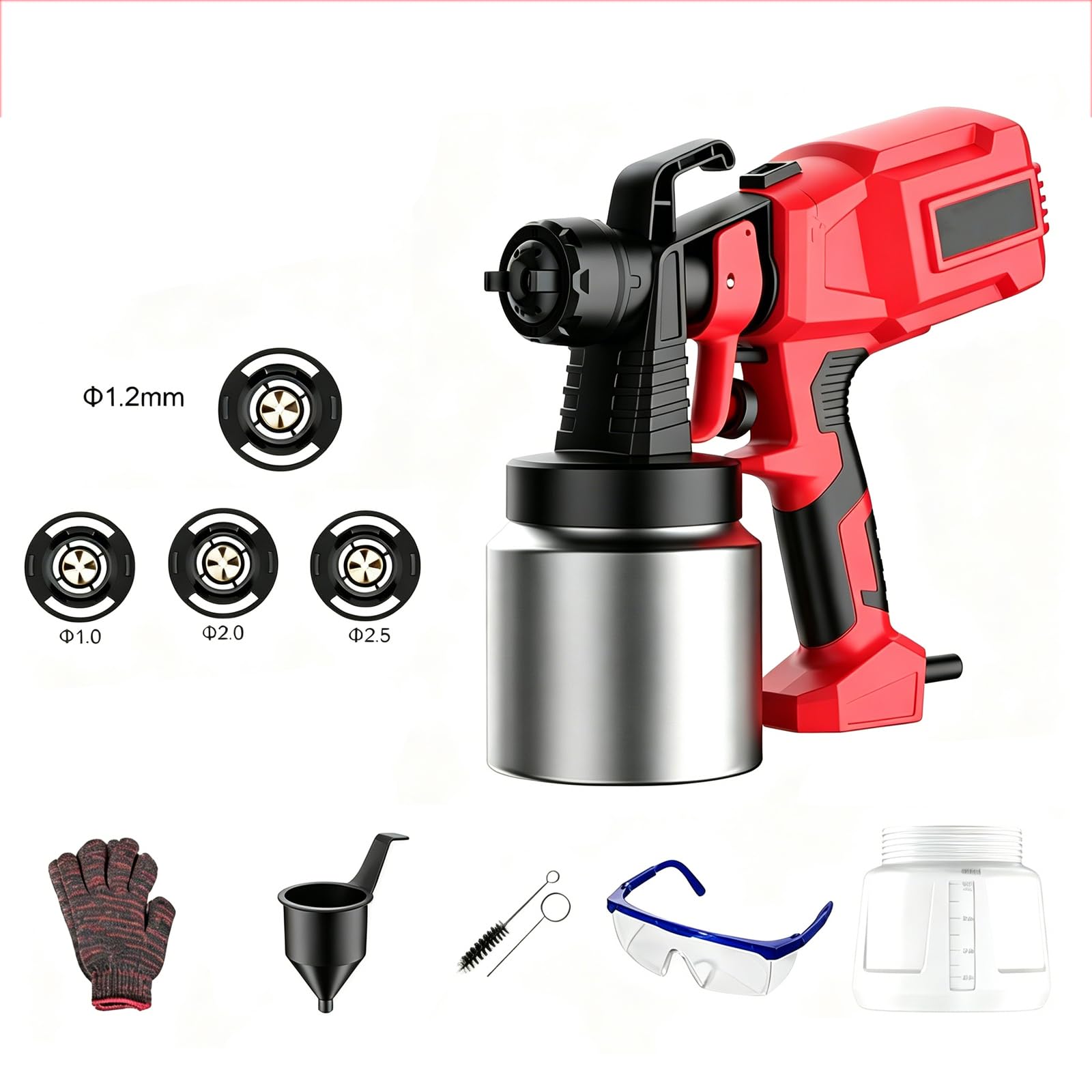 Elektryczny Pistolet Do Malowania Natryskowego Z 3 Regulowanymi Wzorami Natryskiwania, Wysoce Precyzyjna Atomizacja Mebli, ścian, Balustrad(Size:model C,Color:red)