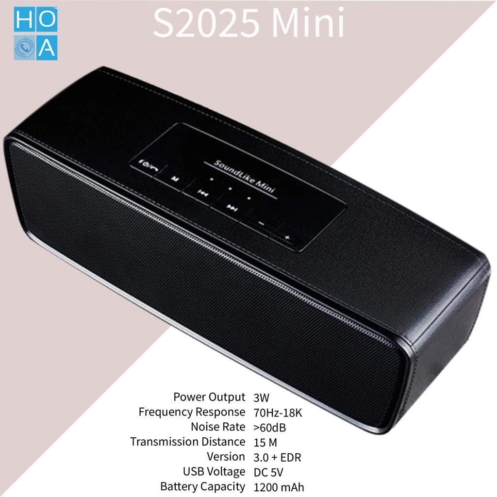 HoA S2025 Mini 3W Portable Wireless Bluetooth Speaker with Mic, FM