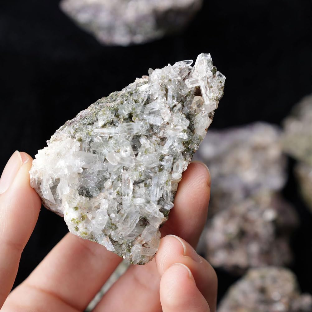 QWZTAEOZA Epidote Crystal Cluster Rock Raw Stone Fish Tank Landscaping,200~300g