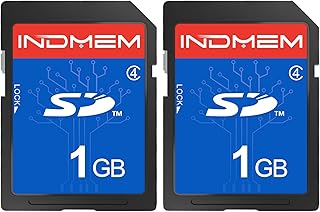 INDMEM SDカード 1GB (2パック) クラス4 フラッシュメモリーカード MLC Stanard セキュアデジタルカード カメラカード、1GB (1パック)