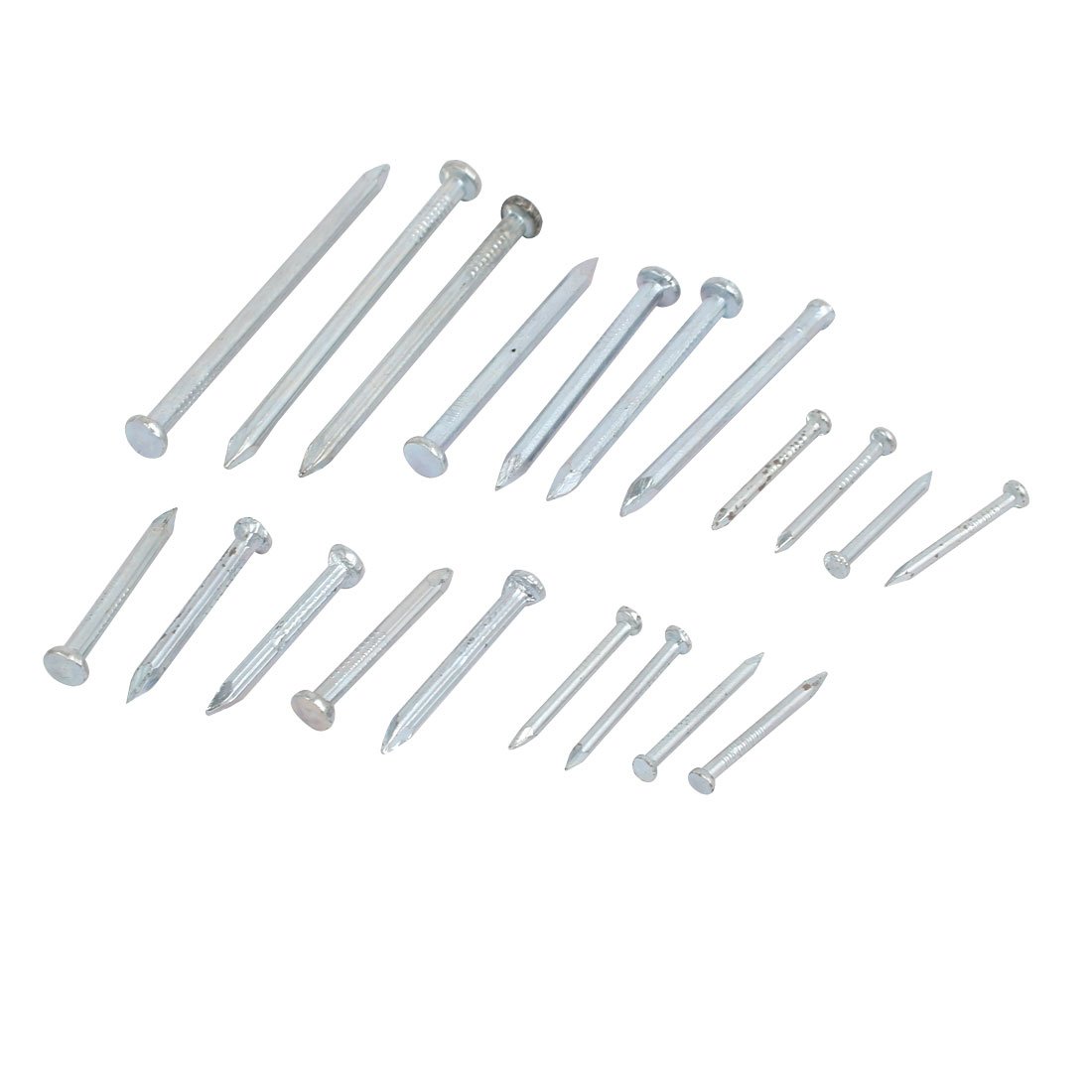 Aexit 20 in Fastener 1 Point Tip Concrete Cement Wire Nail Set Silver Tone Model:26as285qo287