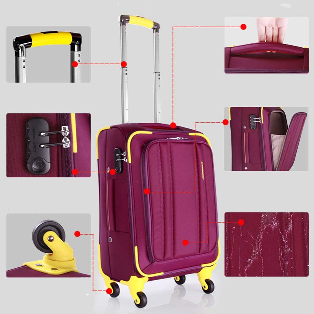 ZHANGQIANG Valigia Trolley da Viaggio Borsa da Viaggio con Ruote Valigia da Cabina - Bagaglio da Cabina Valigia con Ruote Leggera Vestibilità Perfetta per la Maggior Parte delle Compagnie Aeree (Color