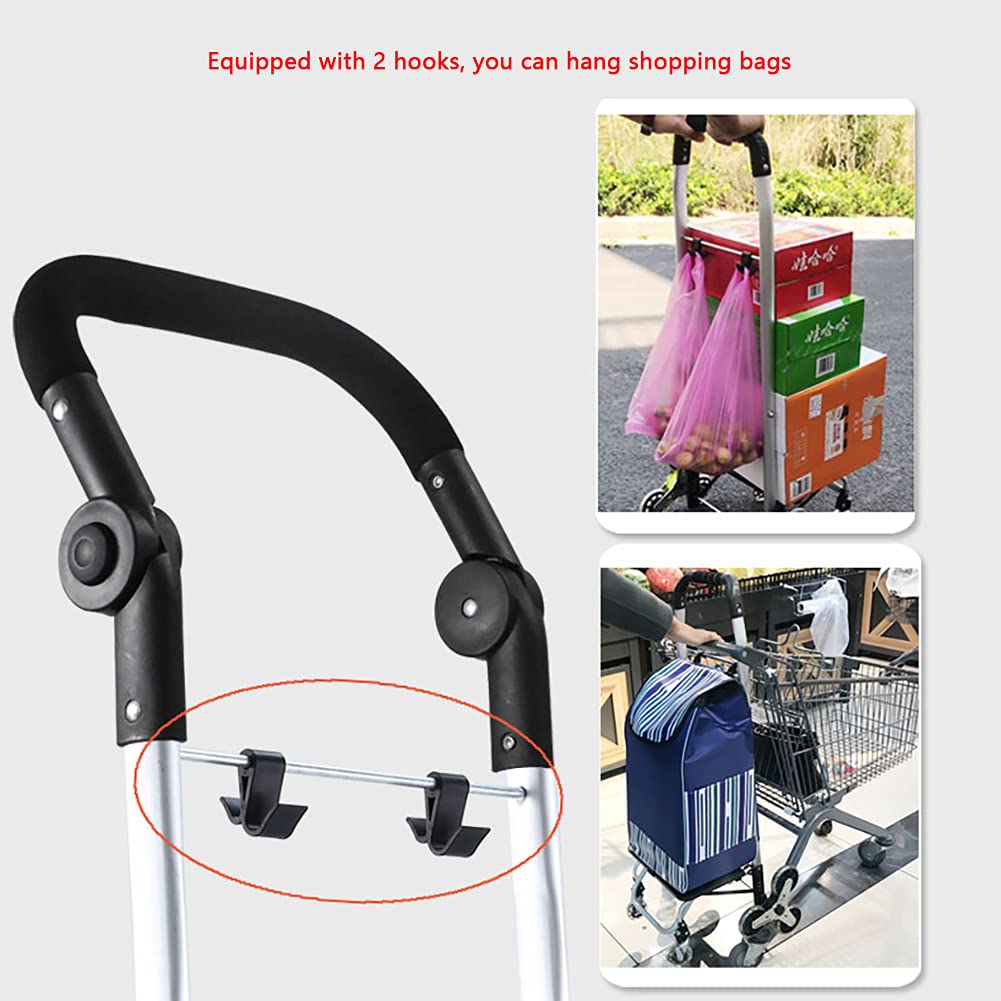 SHOPPING TROLLEY Torba na kółkach, wózek na zakupy, składany, 8 kół PU (przednie kółka obrotowe 360°), zdejmowany, do wspinania po schodach, wytrzymały, 65 kg, duży, 45 l, wodoodporny, do supermarketu