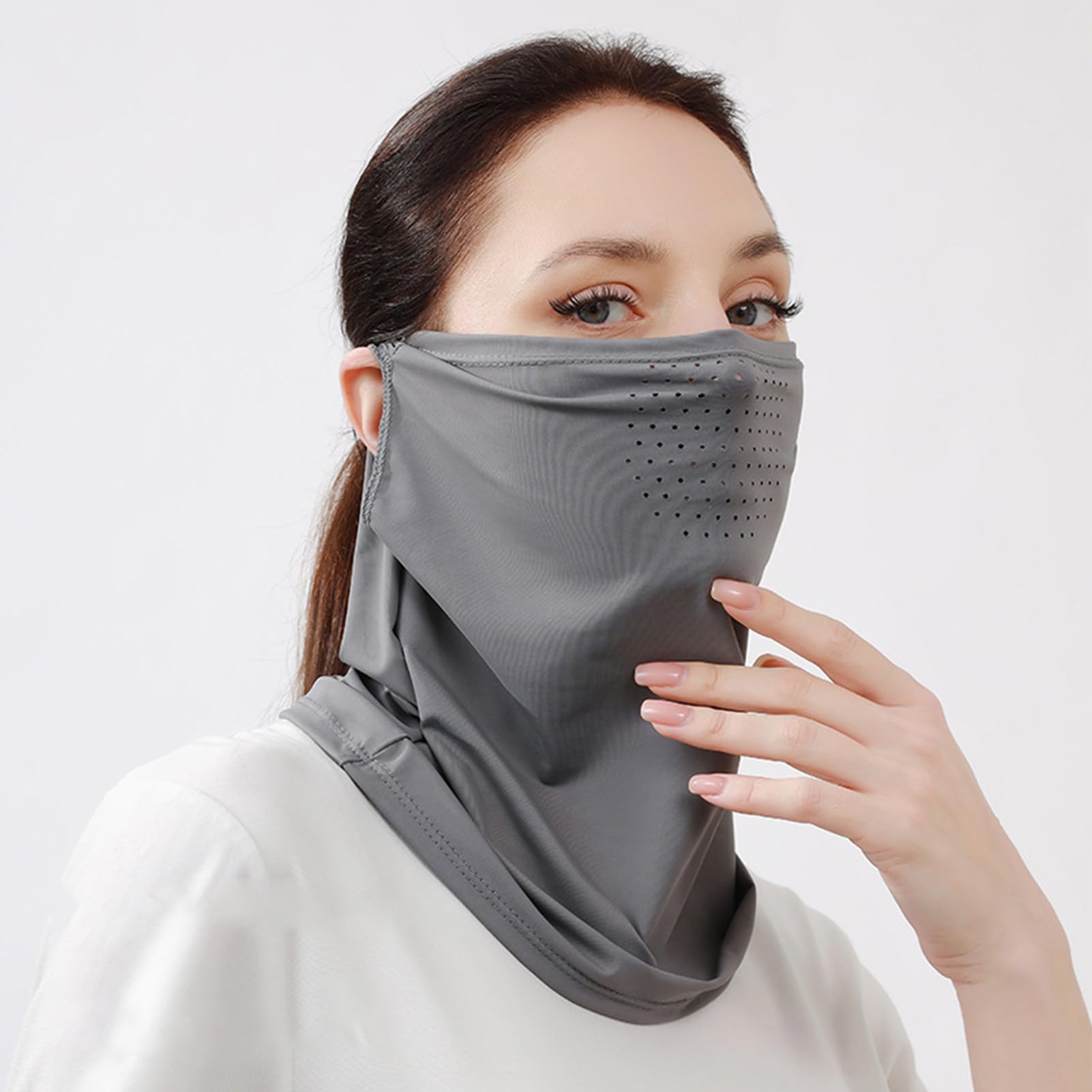 Alexis Leroy Unisex maska przeciwsłoneczna, ochrona przed wiatrem, zasłona na twarz ze szlufkami na uszy, przenośna maska chroniąca przed promieniowaniem UV, niewidoczna dla osób dojeżdżających do