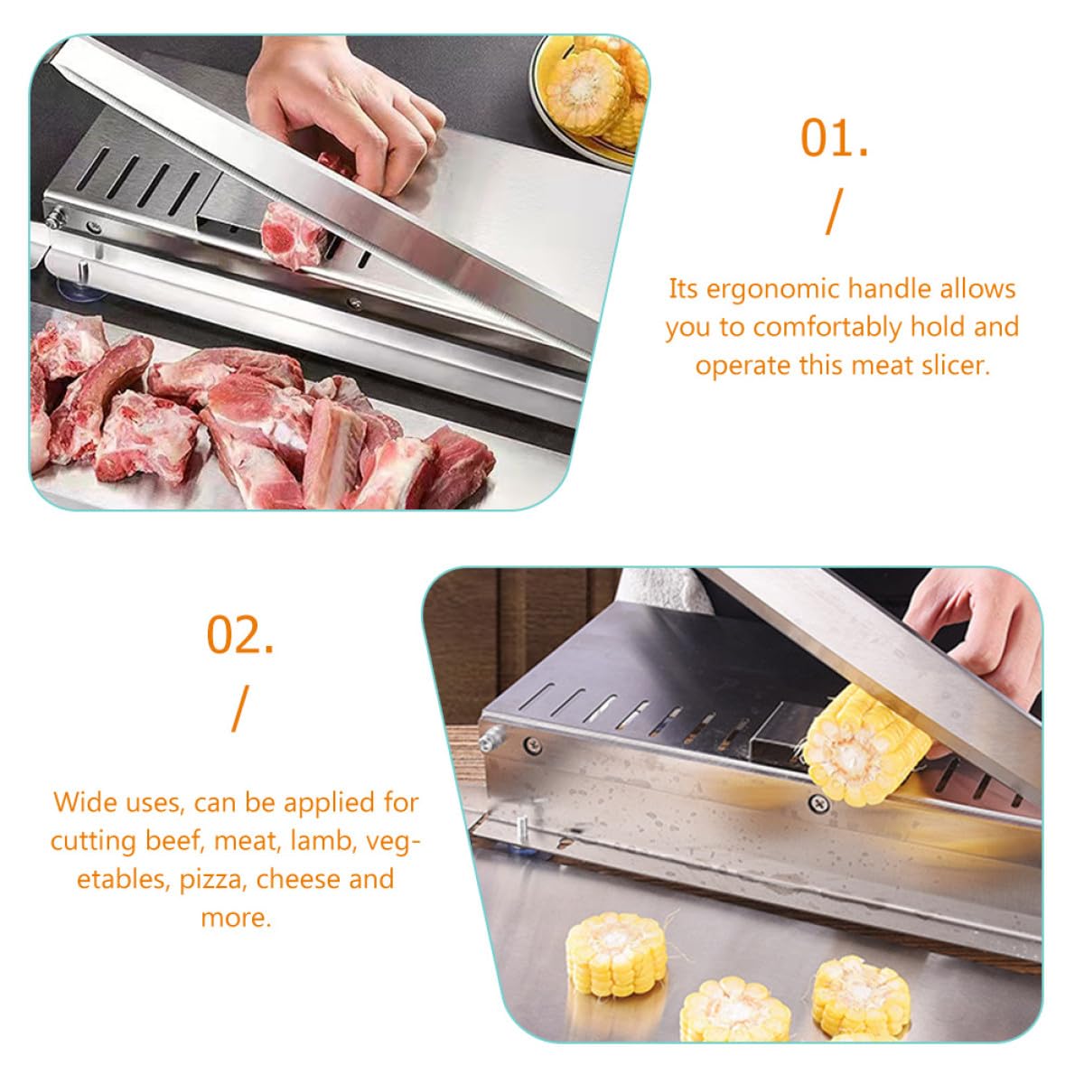 Cortadora de Manual Adecuado para Cortar Huesos y Alimentos Variados de Acero Inoxidable Resistente al Desgaste para Uso Doméstico
