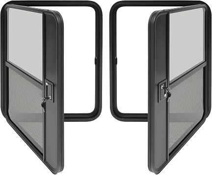 Universal Fit RV Entry Door, RV Teardrop Trailer Door with 4 Keys, 30" W36" H RV Camper Entry Door, Black Aluminum Alloy Teardrop Trailer Kit for RVs, Campers, Trailers Left+Right