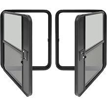 Universal Fit RV Entry Door, RV Teardrop Trailer Door with 4 Keys, 30" W36" H RV Camper Entry Door, Black Aluminum Alloy Teardrop Trailer Kit for RVs, Campers, Trailers Left+Right