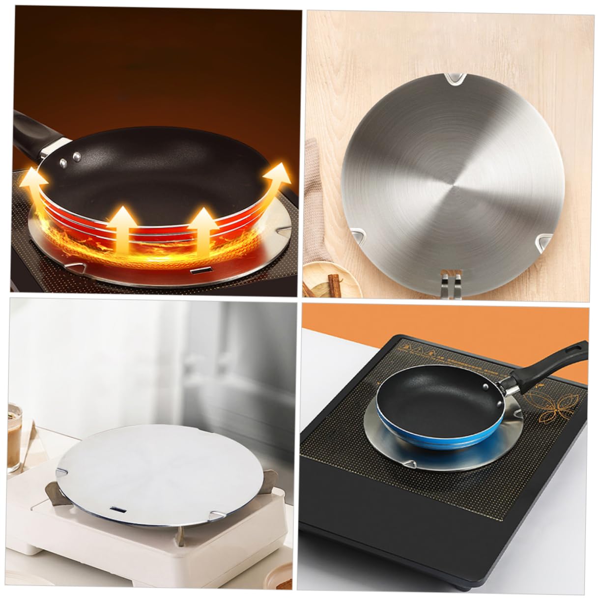 Difusor de Calor Inoxidable para Cocina Adaptador de Inducción de Compatible con Cocinas Eléctricas Gas Difusor Térmico Rápido