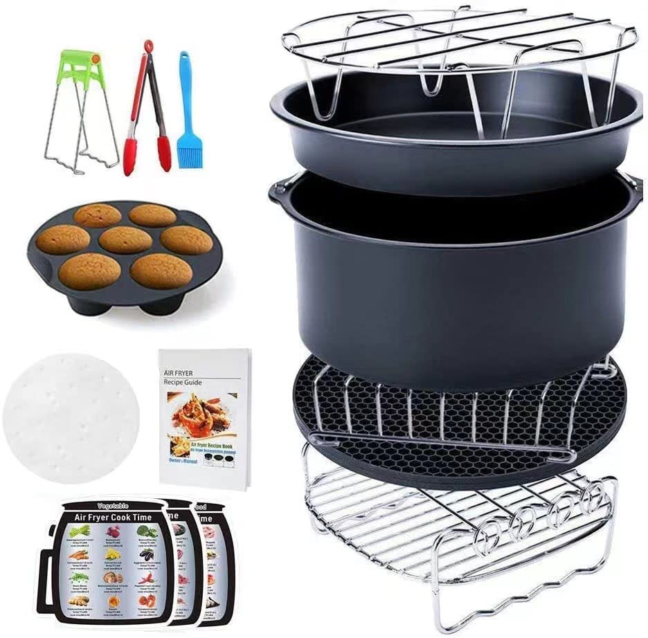 Princess 182011 Aerofryer Set 3.2 L Set of 10 Accessories for Hot Air Fryer, Black