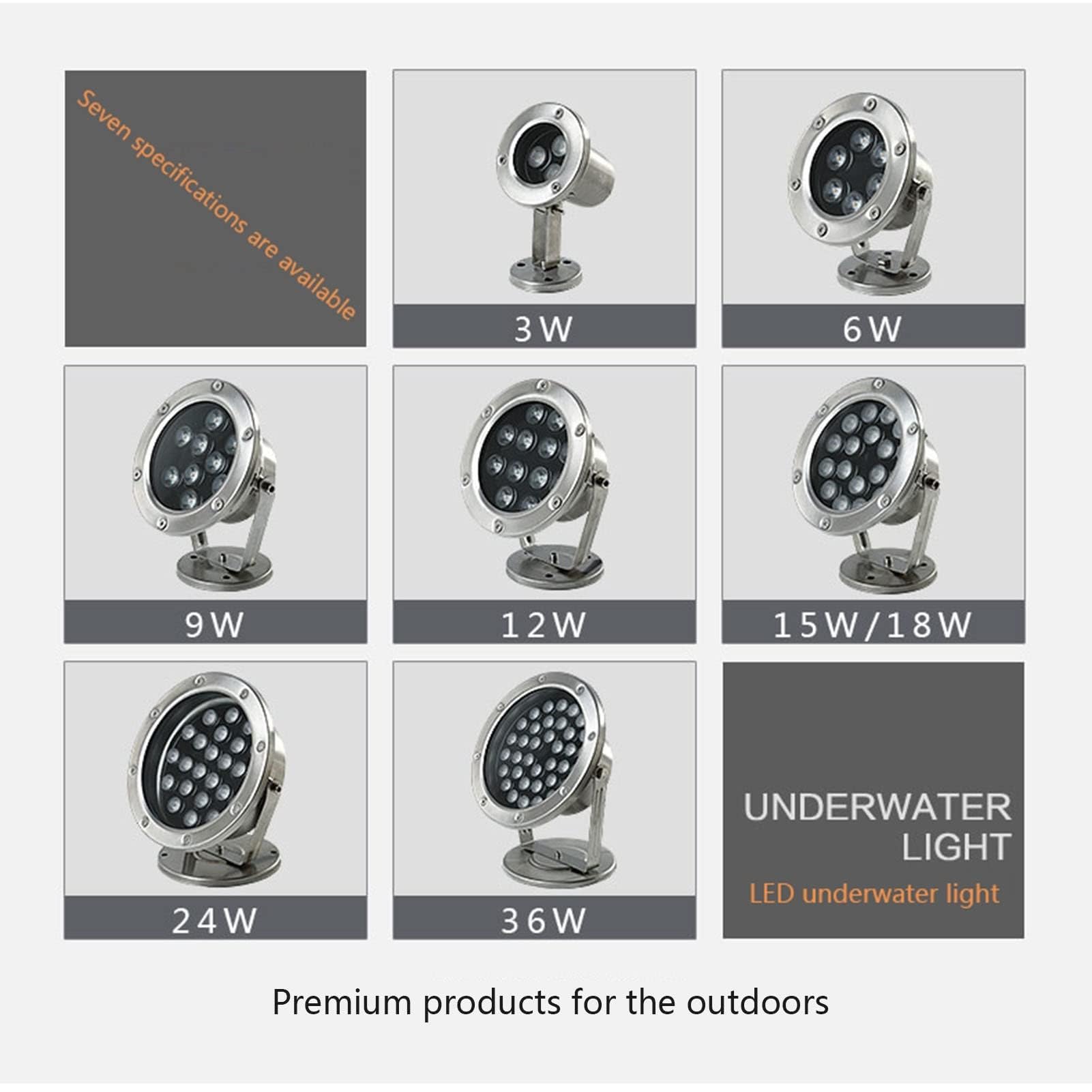 Faretto da Giardino Sommergibile Impermeabile IP68 - Luce Subacquea A LED, Luce Subacquea per Laghetto in Acciaio Inossidabile A Bassa Tensione da 12V per Fontane(Red,36W)