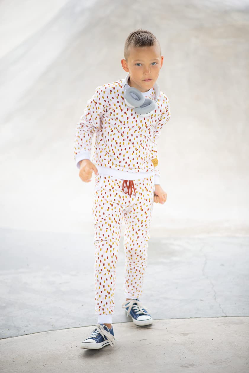 Smart&Cute Chándal 'DONUT' hecho a mano, material orgánico, perfecto para la escuela o al aire libre. Track para niños, niñas, unisex, cómodo al aire libre/interior.