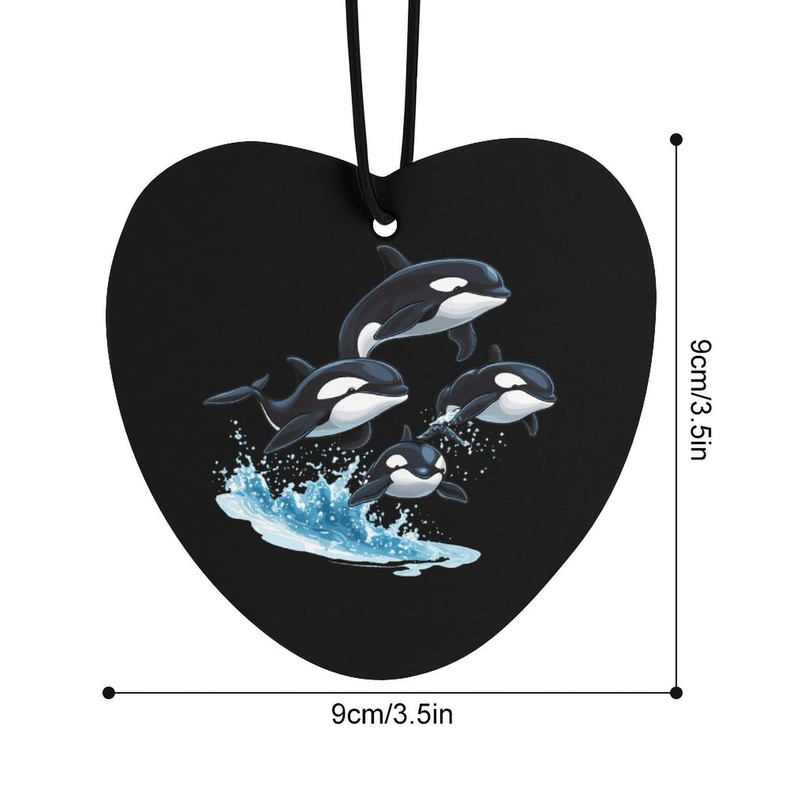 Killer Whale Orca Whale Family Car Air Freshener Hanging Aromatherapy Tablets for Car Accessories Love form