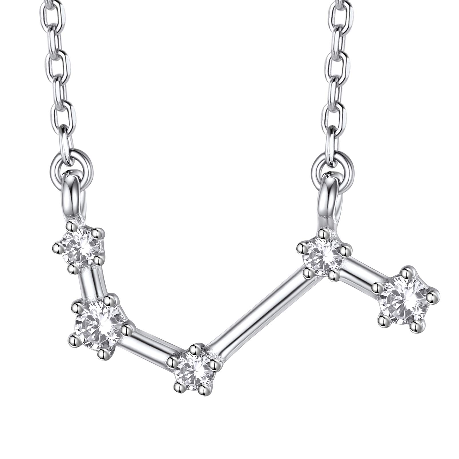 Silvora Gargantilla Plata Mujer con Cristales Colgante de 12 Constelaciones, Regalo de Cumpleaños (Gratis Caja de Regalo)